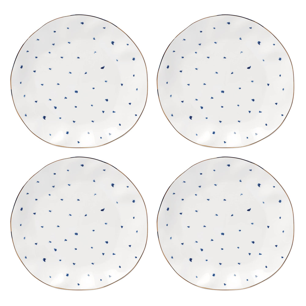 Lenox Blue Bay Dots 4-Piece Dinner Plate Set Blue, WHITE PORCELAIN 895696