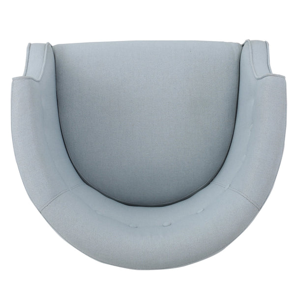 English Elm Club Chair Barrel Silhouette Button Tufted Fabric Accent Seat with Tapered Birch Legs 60007.00LSKY