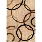 Impressions Shag Circle Design Machine Woven Polypropylene Transitional Made In USA Area Rug