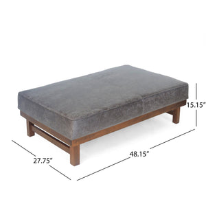 English Elm Christopher Knight Home® - OTTOMAN Modern Microfiber Upholstered Cocktail Bench with Plush Cushion Top for Seating & Décor Slate 62411.00SLATWALN