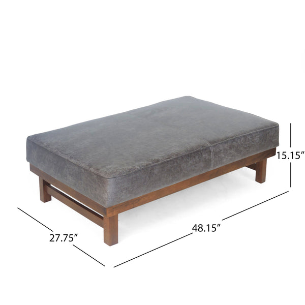 English Elm Christopher Knight Home® - OTTOMAN Modern Microfiber Upholstered Cocktail Bench with Plush Cushion Top for Seating & Décor Slate 62411.00SLATWALN