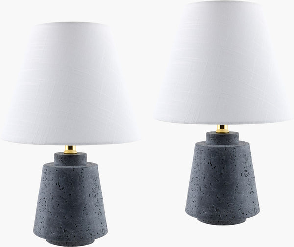 Livabliss Vasto Resin Table Lamp with Linen Blend Shade for Classic Living Room Ambiance VAS002-SET