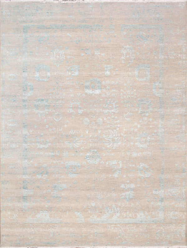 Pasargad Home Transitional Collection Hand-knotted Bamboo Silk & Wool Area Rug For Modern Elegance   Vase-4423 9x12