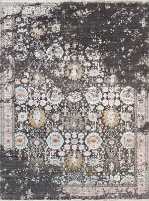 Pasargad Luxurious Hand-knotted Silk & Wool Area Rug - Stylish, Durable Elegance For Any Space   Vase-469 9x12