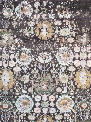 Pasargad Luxurious Hand-knotted Silk & Wool Area Rug - Stylish, Durable Elegance For Any Space   Vase-469 9x12