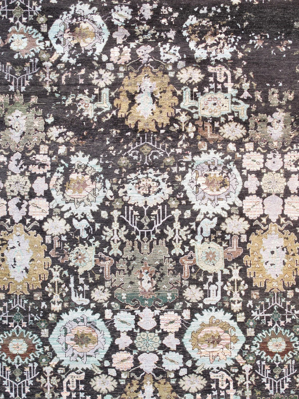 Pasargad Luxurious Hand-knotted Silk & Wool Area Rug - Stylish, Durable Elegance For Any Space   Vase-469 9x12
