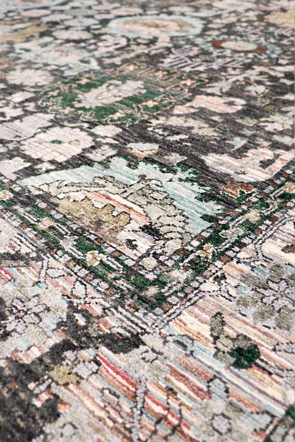 Pasargad Luxurious Hand-knotted Silk & Wool Area Rug - Stylish, Durable Elegance For Any Space   Vase-469 9x12