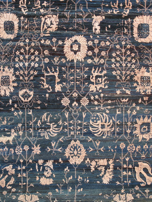 Pasargad Luxurious Hand-knotted Silk & Wool Area Rug - Stylish, Durable Elegance For Any Space   Vase-7024 10x14