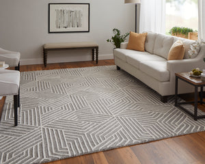Feizy Rugs Lytton Hand-tufted Wool Geometric Rug – Durable, Stylish, And Perfect For Any High-traffic Space Gray,Ivory Wool T24t8010grycrmi68