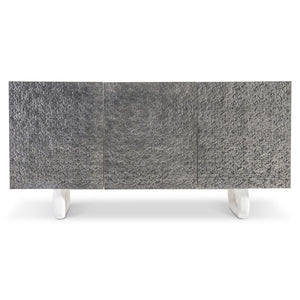 Bernhardt Bernhardt Sereno Buffet - Rustic-Modern Walnut & Textured Metal Buffet With Faux Stone Legs, 68" 329136
