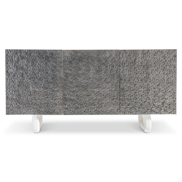 Bernhardt Bernhardt Sereno Buffet - Rustic-Modern Walnut & Textured Metal Buffet With Faux Stone Legs, 68" 329136