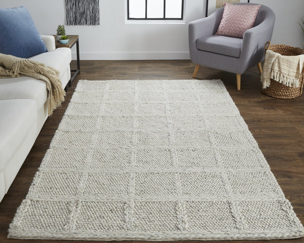 Feizy Rugs 6790739f Berkeley Hand Woven Wool Rug - Earthy Comfort, Durable Design For Modern Spaces And Easy Care Ivory,Gray Wool 6790739fivy000e10