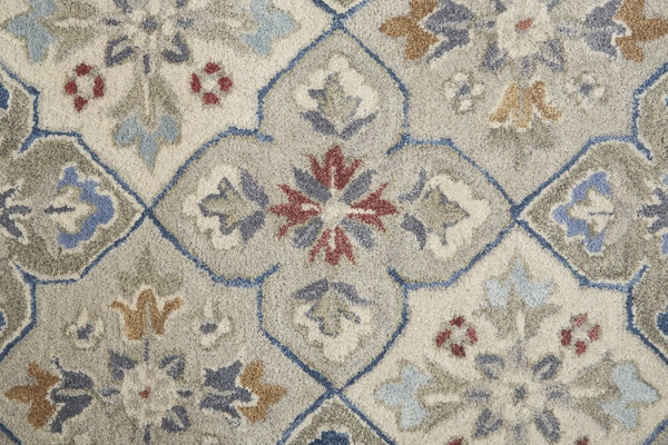 Feizy Rugs Rylan Hand-tufted Wool Floral Rug - Elegant Transitional Design With Vivid Colors And Vines Taupe,Ivory,Red Wool Ryl8638fgrymltc00