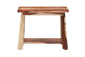 Porter Designs Kalispell Solid Sheesham Wood End Table - Artisan Crafted, Timeless Elegance & Style Natural Wood 05-196-26-2419