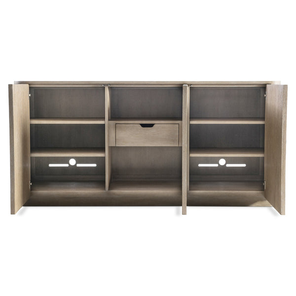 Bernhardt Bernhardt Loggia Buffet With Fluted Doors, Wire-Brushed Oak Aria Finish, Rounded Top & Ample Storage 345132