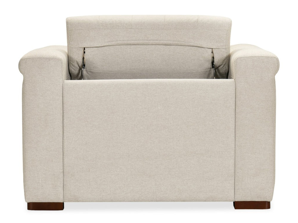Hooker Furniture Savion Deux Power Recliner With Chesterfield Tufting, Aries Beach Fabric, Nail Trim & Powered Headrest SS435-PH1-414