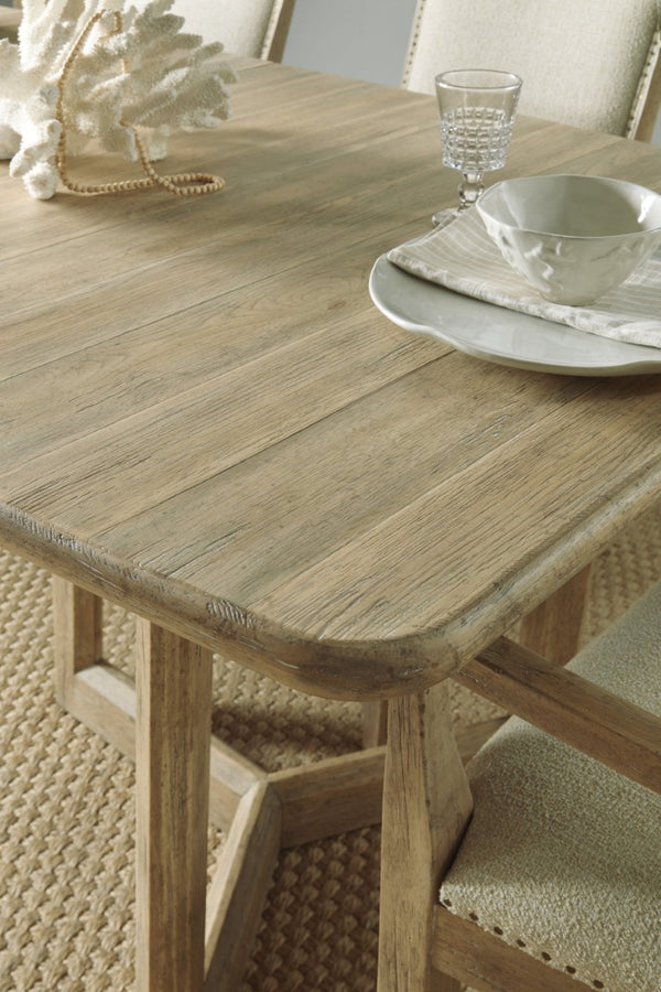 Hooker Furniture Surfrider Expandable Rectangle Dining Table With Driftwood Pecan Top, Double-Base, Seats Up To 10 6015-75217-80
