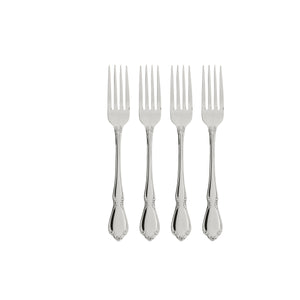 Lenox Oneida Chateau Fine Flatware Dinner Forks, Set of 4 Metallic, STAINLESS METAL 2610004A