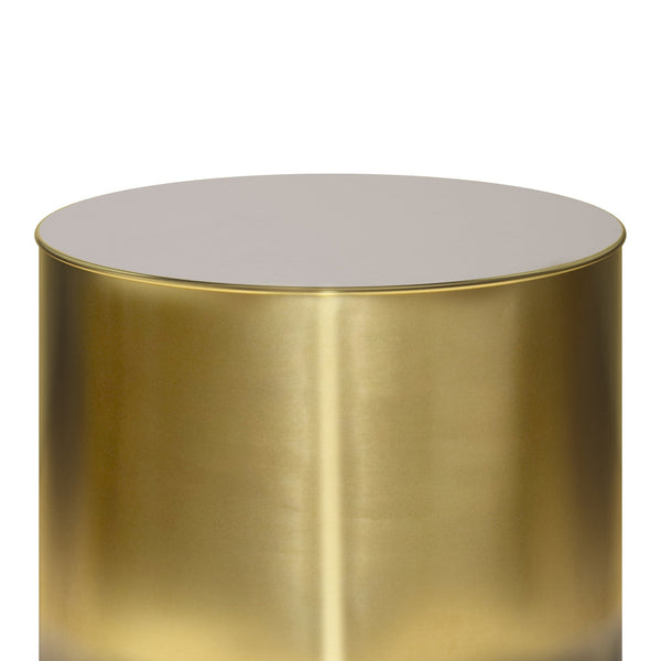 English Elm Curtis - Chic Metal Cylinder Accent Table With Ombre Black To Gold Finish For Modern Living Spaces B136P159001