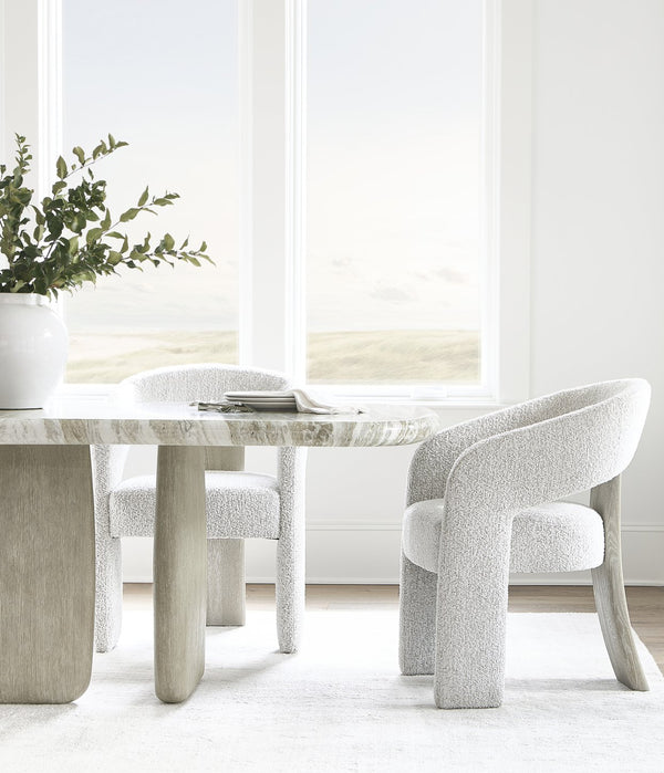 Bernhardt Bernhardt Rustic-Modern Arcadia Dining Table With Faux-Stone Top, Sculptural Woodgrain Legs & Leaf K2001