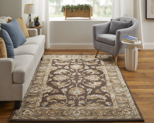 Feizy Rugs Prescott Hand-tufted Viscose & Wool Oriental Rug - Traditional Persian Design For Elegant Living Spaces Brown,Tan,Ivory Viscose,Wool Pct8937fbrn000f00