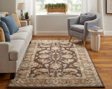 Feizy Rugs Prescott Viscose/Wool Hand Tufted Classic Rug Brown/Tan/Ivory 8' x 10'
