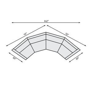 Bernhardt Bernhardt Soleil Crescent 2-Piece Fabric Sectional — Midcentury Pit Seating, Deep Curved Lounge Comfort, Customizable Upholstery - Made to Order K2175