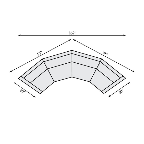 Bernhardt Bernhardt Soleil Crescent 2-Piece Fabric Sectional — Midcentury Pit Seating, Deep Curved Lounge Comfort, Customizable Upholstery - Made to Order K2175