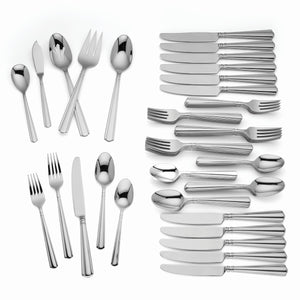 Lenox Amber Hill 65-Piece Flatware Set Metallic, STAINLESS METAL 890906