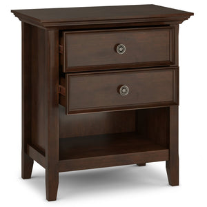 English Elm Amherst Bedside Table - Handcrafted Solid Wood In Rich Russet Brown With Spacious Storage Drawers B136P158370