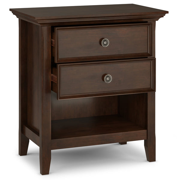 English Elm Amherst Bedside Table - Handcrafted Solid Wood In Rich Russet Brown With Spacious Storage Drawers B136P158370