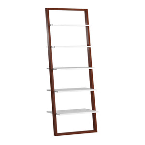 Homelegance By Top-Line Haddon Two-Tone Leaning Ladder Bookcase Brown Wood
