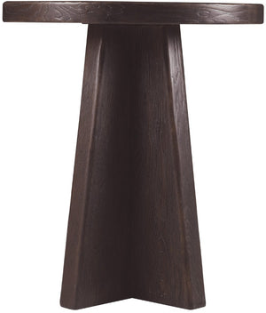 Hooker Furniture Driftwood Round End Table With Distressed Buckboard Oak Finish, Compact Pedestal Design For Small Spaces Blacks 6820-80213-99