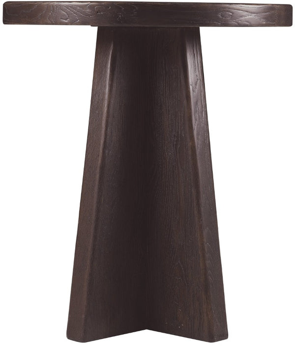 Hooker Furniture Driftwood Round End Table With Distressed Buckboard Oak Finish, Compact Pedestal Design For Small Spaces Blacks 6820-80213-99