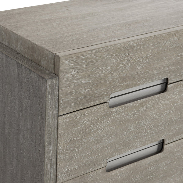 Bernhardt Bernhardt Foundations Nightstand With Cerused Acacia Grain, Soft-Close Drawer & Dual Usb Charging Dark Shale; Light Shale 72"W x 20"D x 34.25"H 306052