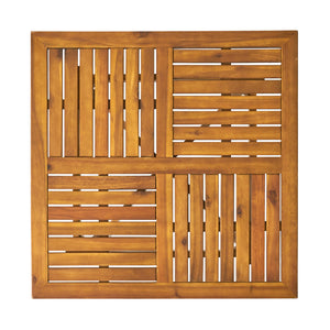 English Elm Outdoor Acacia Wood Square Bistro Table with Slatted Top and Cabriole Legs 57234.00