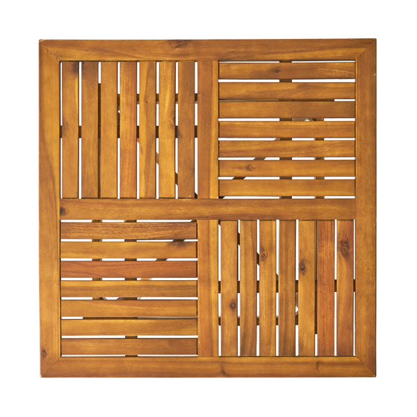 English Elm Outdoor Acacia Wood Square Bistro Table with Slatted Top and Cabriole Legs 57234.00
