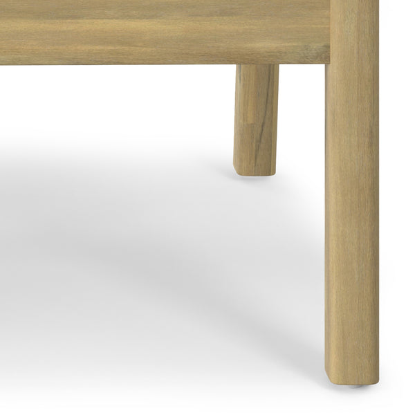 English Elm Palmetto Handcrafted Acacia Outdoor Conversation Chairs Set of 2 in Stone Grey with Rope Detail, Weather-Resistant Cushions B136P159955