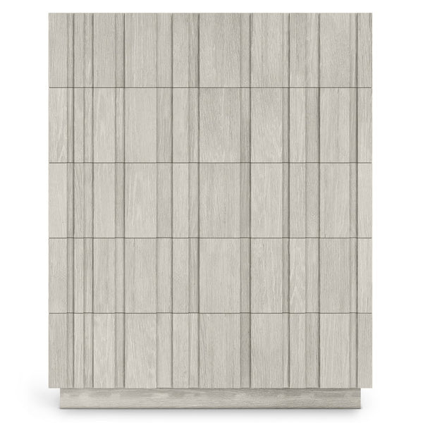 Bernhardt Bernhardt Tempo Tall Drawer Chest In Wire-Brushed Oak Larza Finish — 5 Push-To-Open Drawers, Rustic Modern Elegance 346146