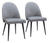 Silloth Armless Dining Chair - Set of 2 Gray 110118 Zuo Modern