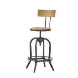 Christopher Knight Home® - Noble House - Ximen Naturally Antique Fir Wood Barstool w/ Backrest