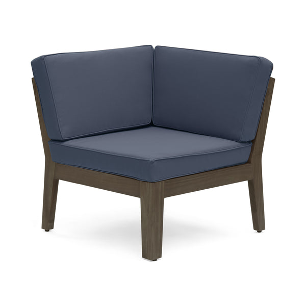 English Elm Christopher Knight Home® - Grenada 5-Seater Outdoor Acacia Wood Sectional Sofa Set With Water-Resistant Cushions, Grey+Dark Grey N773OS00059G