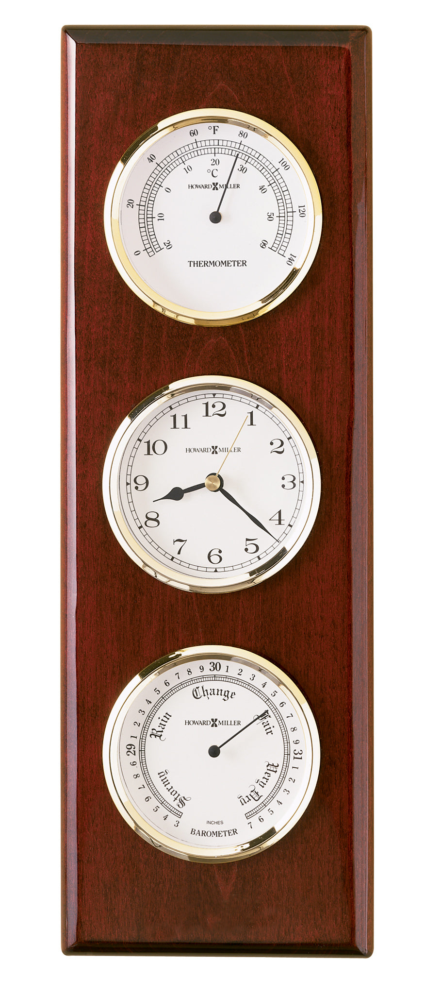Hekman Furniture 625249 Shore Station Wall Clock - Elegant Rosewood Design With Barometer & Thermometer Features Rosewood Shore Station Wall Clock 625249