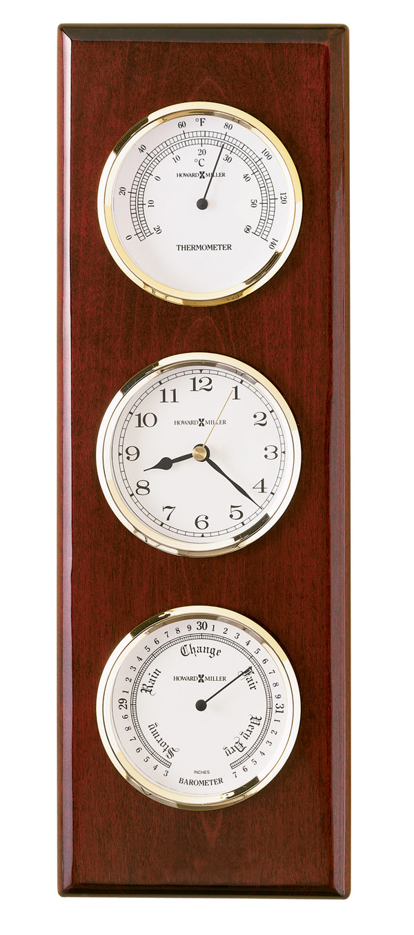 Hekman Furniture 625249 Shore Station Wall Clock - Elegant Rosewood Design With Barometer & Thermometer Features Rosewood Shore Station Wall Clock 625249