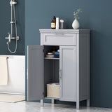 Christopher Knight Home® - Noble House - Edgell Modern Bathroom 2 Door Floor Storage Cabinet with Drawer