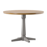 Homelegance By Top-Line Juliette Round Two-Tone Dining Table Grey Rubberwood