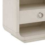 Brighton Stone Top Accent Nightstand with Storage Drawer and USB Port White, North Star Finish P378141 Pulaski Furniture