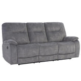 Parker House Cooper - Shadow Grey Manual Glider Reclining Sofa And Two Recliners Grey 100% Polyester (S) Mcoo-311-sgr