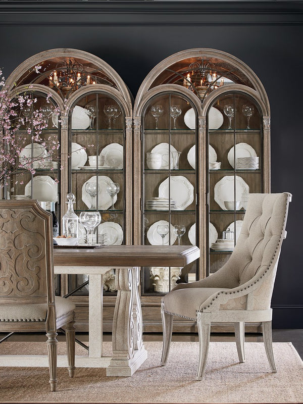 A.R.T. Furniture Arch Pearce Dining Table - Two-tone Elm & Parrawood, Extends To 136-in, Seats 10, Elegant Design White, Brown Elm And Parrawood Solids,Cathedral Elm Veneers,Metal 233221-2802