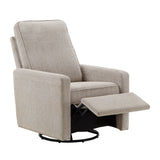 Homelegance By Top-Line Narcissa Push Back Swivel Recliner Chair Grey Fabric